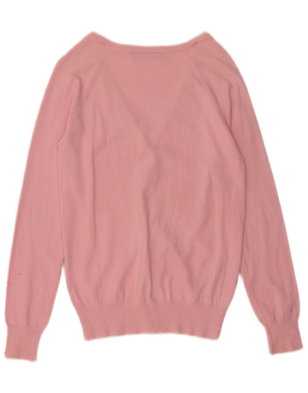 Pulover cardigan pentru femei Zara UK 14 mare bumbac roz