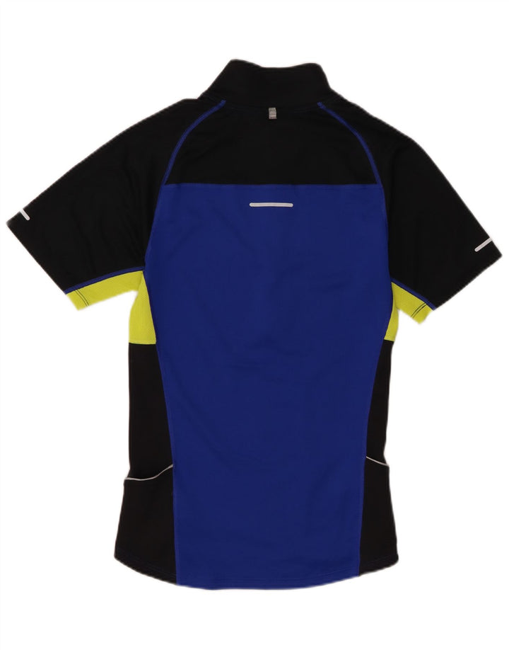 Tricou pentru bărbați Nike Dri Fit cu fermoar și gât Top mic, albastru, poliester color bloc