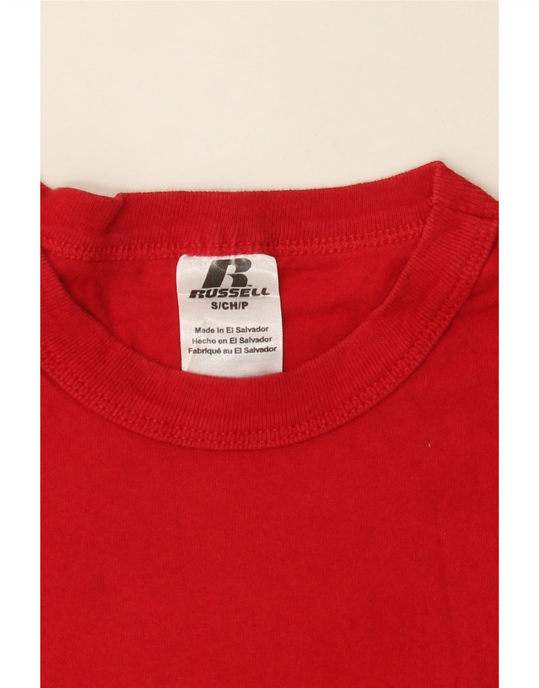 RUSSELL ATHLETIC Mens Redhawk Graphic T-Shirt Top Small Red Vintage Russell Athletic and Second-Hand Russell Athletic from Messina Hembry 