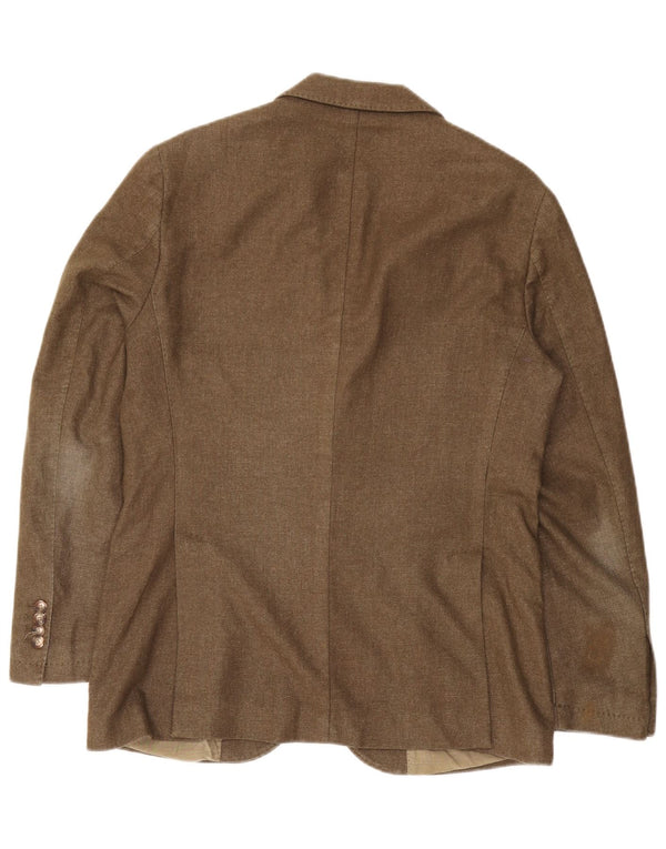 Massimo Dutti Jachetă pentru bărbați cu 2 nasturi UE 50 Lână maro mare
