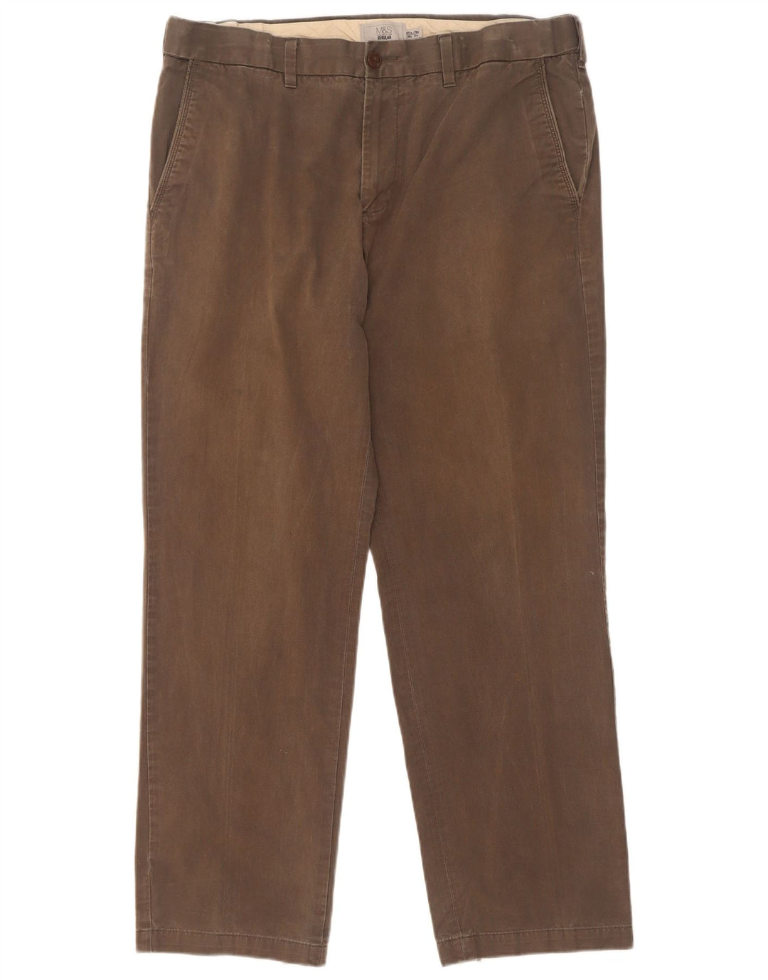 Pantaloni chino obișnuiți pentru bărbați Marks & Spencer L36 L31 Bumbac kaki