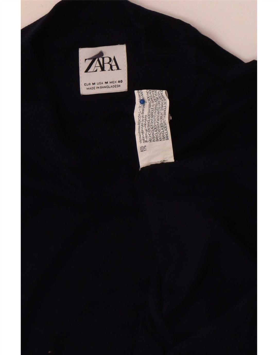 Pulover pentru bărbați Zara, cu decolteu, viscoză, albastru, mijlociu