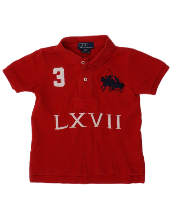 POLO RALPH LAUREN Tricou polo cu grafic pentru bebelusi 12-18 luni, bumbac rosu