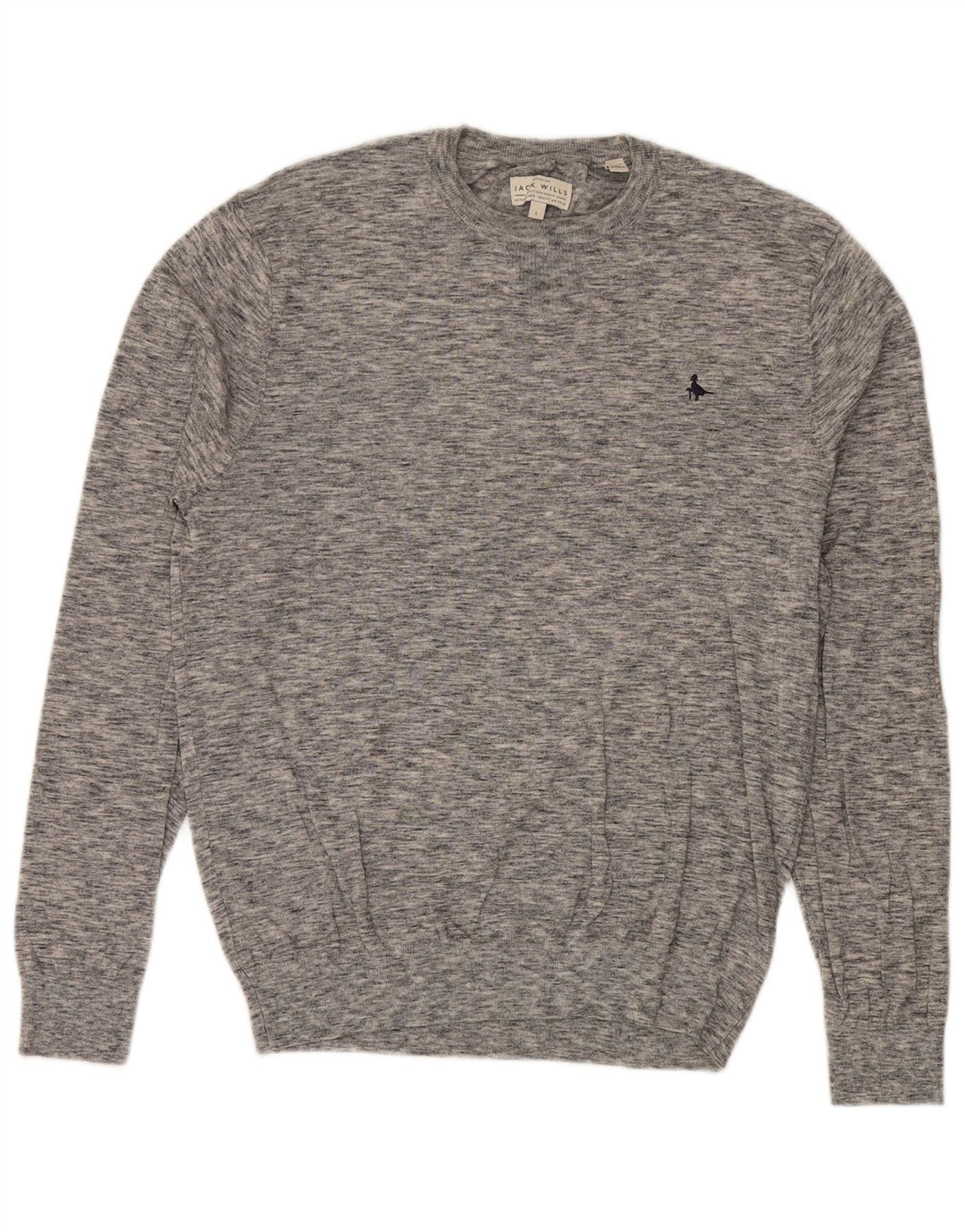 Pulover Jack Wills pentru bărbați, cu gât roșu, bumbac cu pete mare, gri
