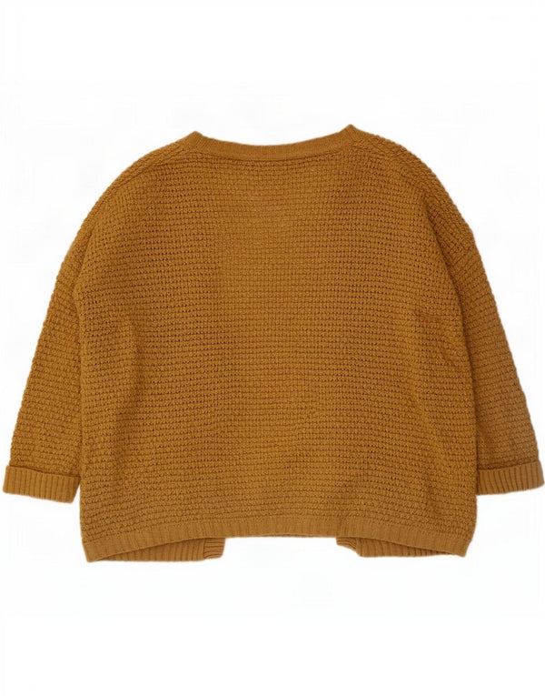 Topshop Pulover cardigan deschis supradimensionat pentru femei cu mâneci 3/4 UK 6 XS maro