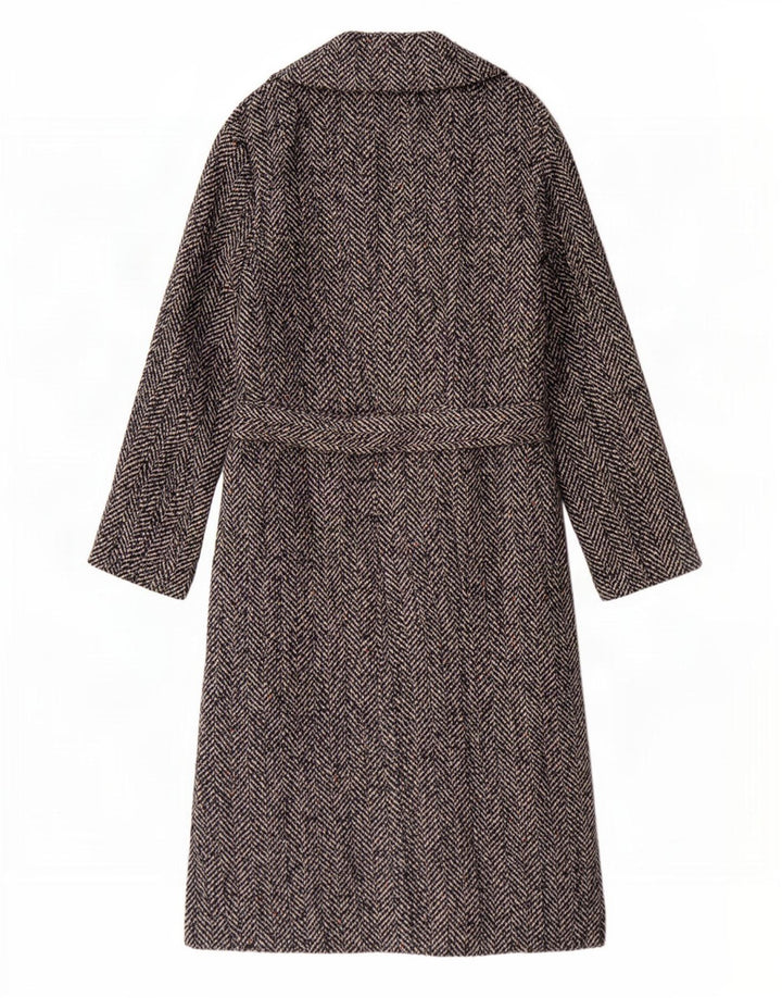 Topshop pardesiu supradimensionat pentru femei UK 8 Small Black Herringbone