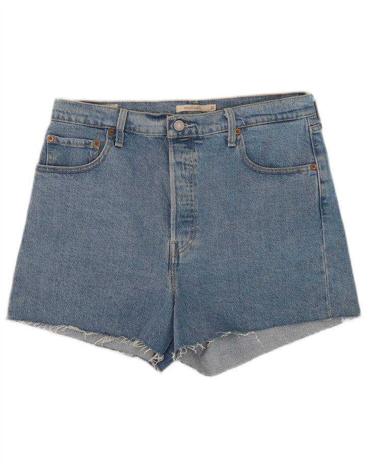 Pantaloni scurți Levi's Ribcage Denim W32 Large Blue Bumbac