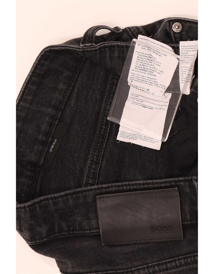 Blugi drepti elastici pentru bărbați Hugo Boss W34 L30 bumbac gri