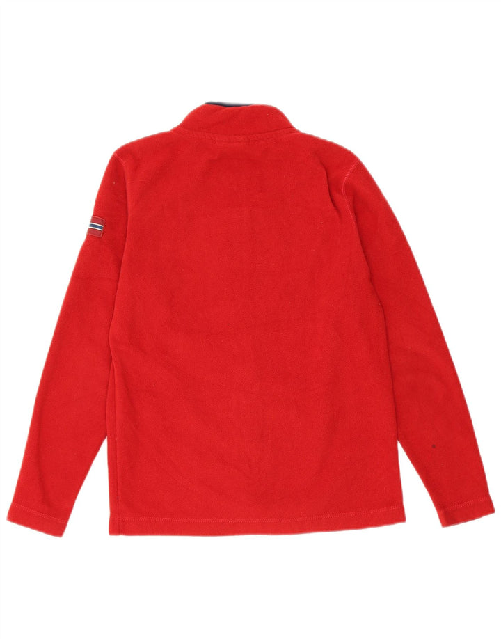 Jachetă Napapijri Graphic Fleece pentru băieți 9-10 ani poliester roșu