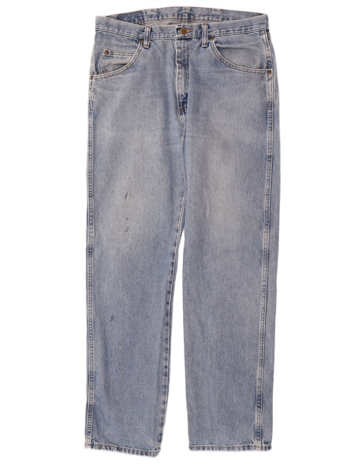 WRANGLER Mens Straight Jeans W34 L32 Blue Cotton Classic