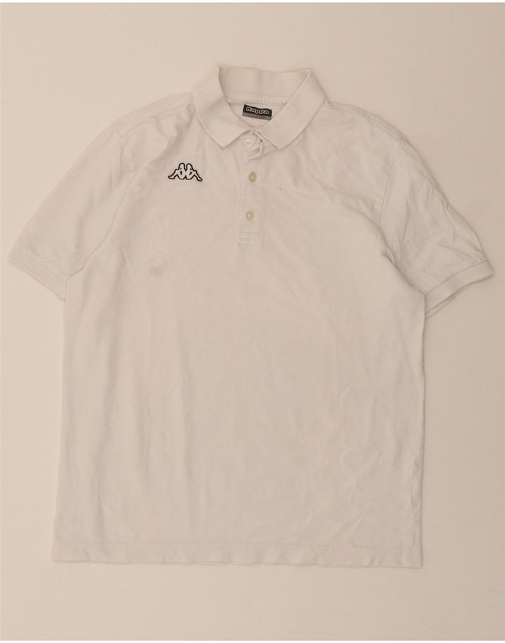 KAPPA Mens Polo Shirt Large White Cotton Vintage Kappa and Second-Hand Kappa from Messina Hembry 