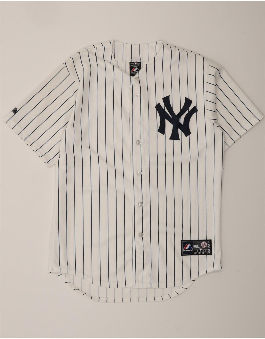 MAJESTIC pentru bărbați, din tricou cu grafică New York Yankees, cu dungi alb medii
