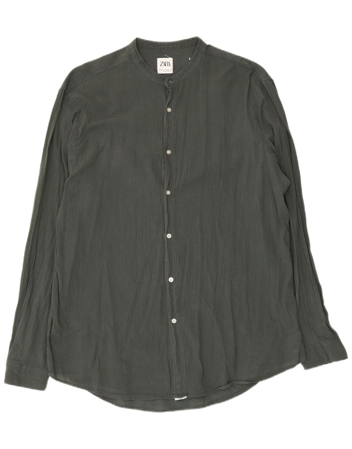 Cămașă pentru bărbați Zara XL Kaki Bumbac