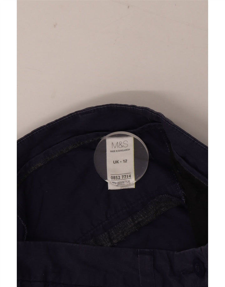 MARKS & SPENCER Pantaloni scurti chino pentru femei UK 12 Medium W30 Bumbac bleumarin