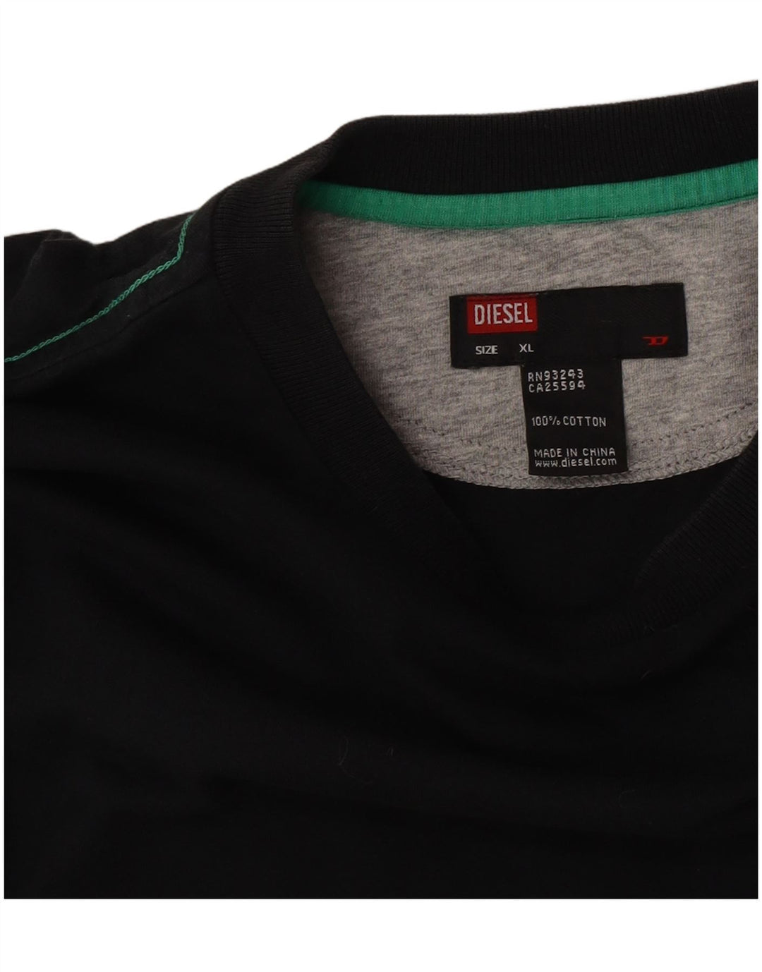 Bărbați Diesel Top grafic cu mânecă lungă XL bumbac negru