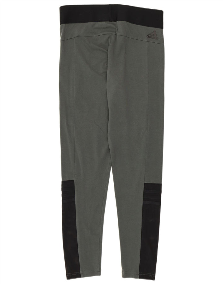 Leggings pentru femei Adidas UK 12/14, bumbac color bloc, gri mediu