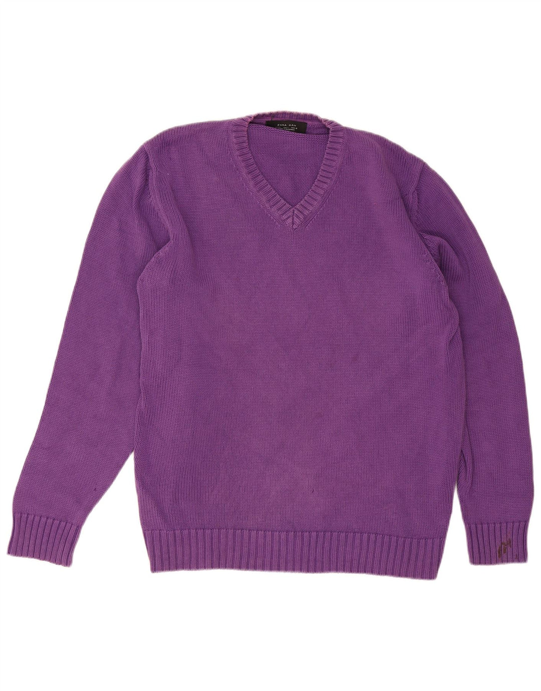 Pulover pentru bărbați Zara, cu decolteu în V, mare violet