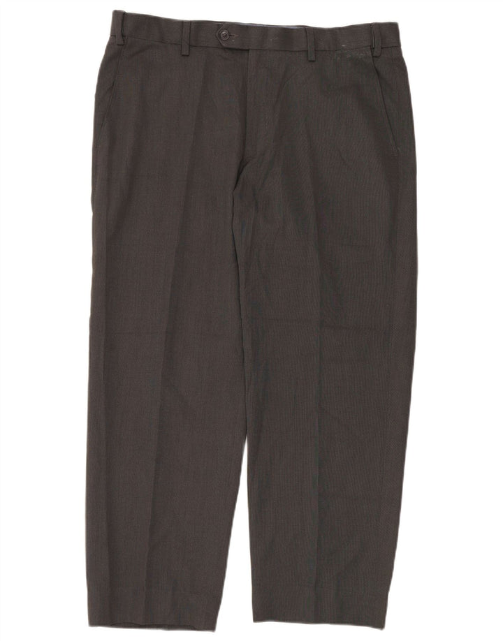 Pantaloni de costum pentru bărbați Marks & Spencer, cu ajustare normală, L36 L26, poliester gri