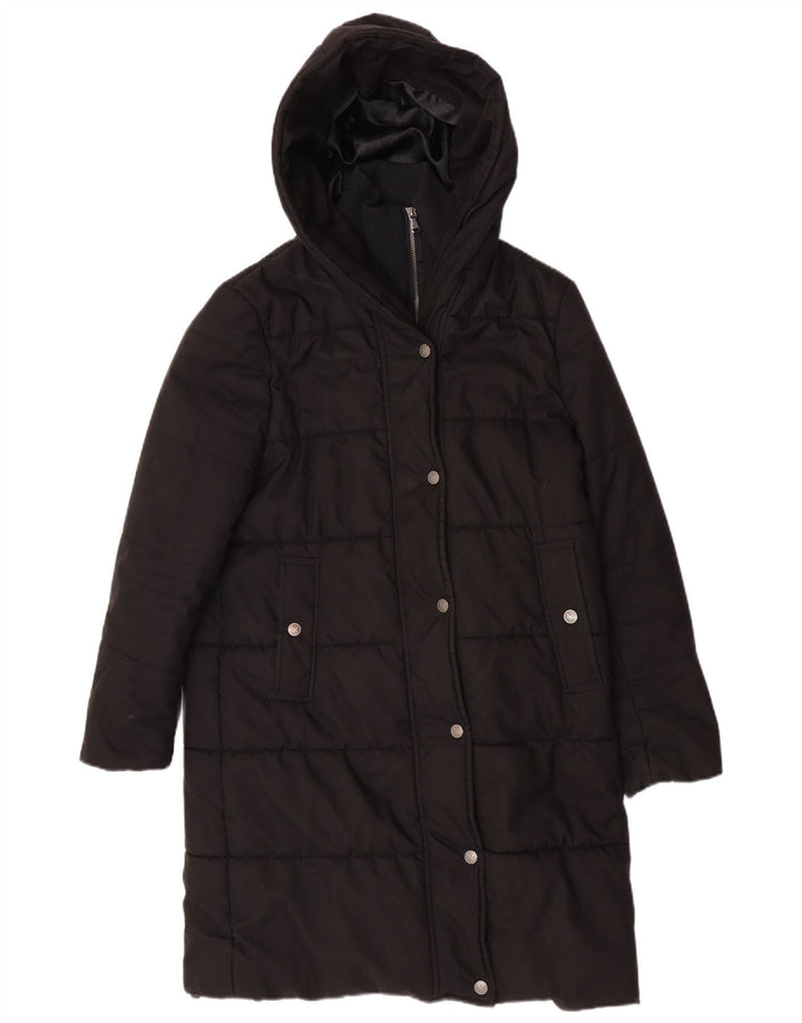 Crew Clothing Jachetă căptușită pentru femei cu glugă, cu formă regulată, UK 14 Medium Black
