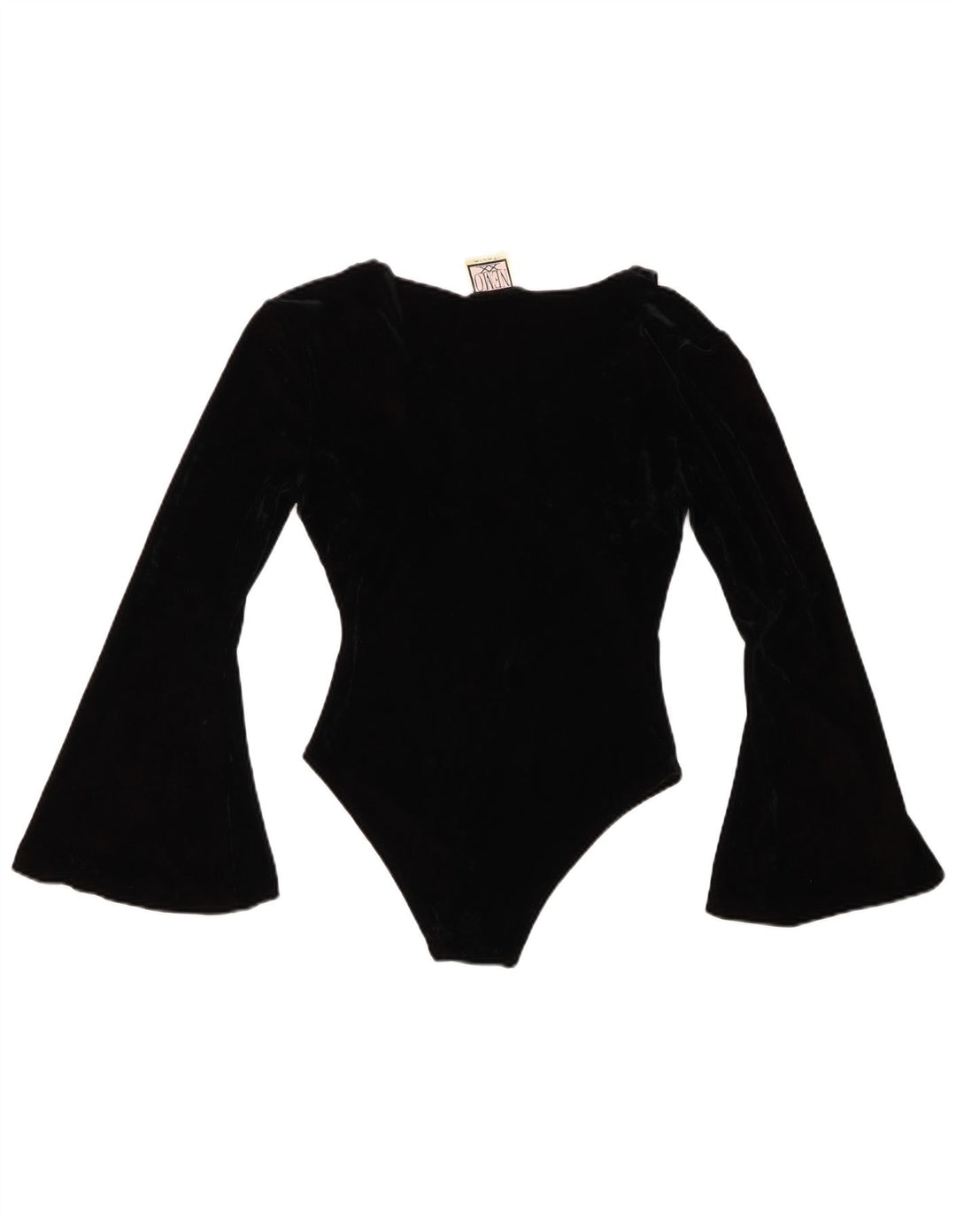 Body VINTAGE pentru femei din catifea UK 8, mic, negru, acrilic