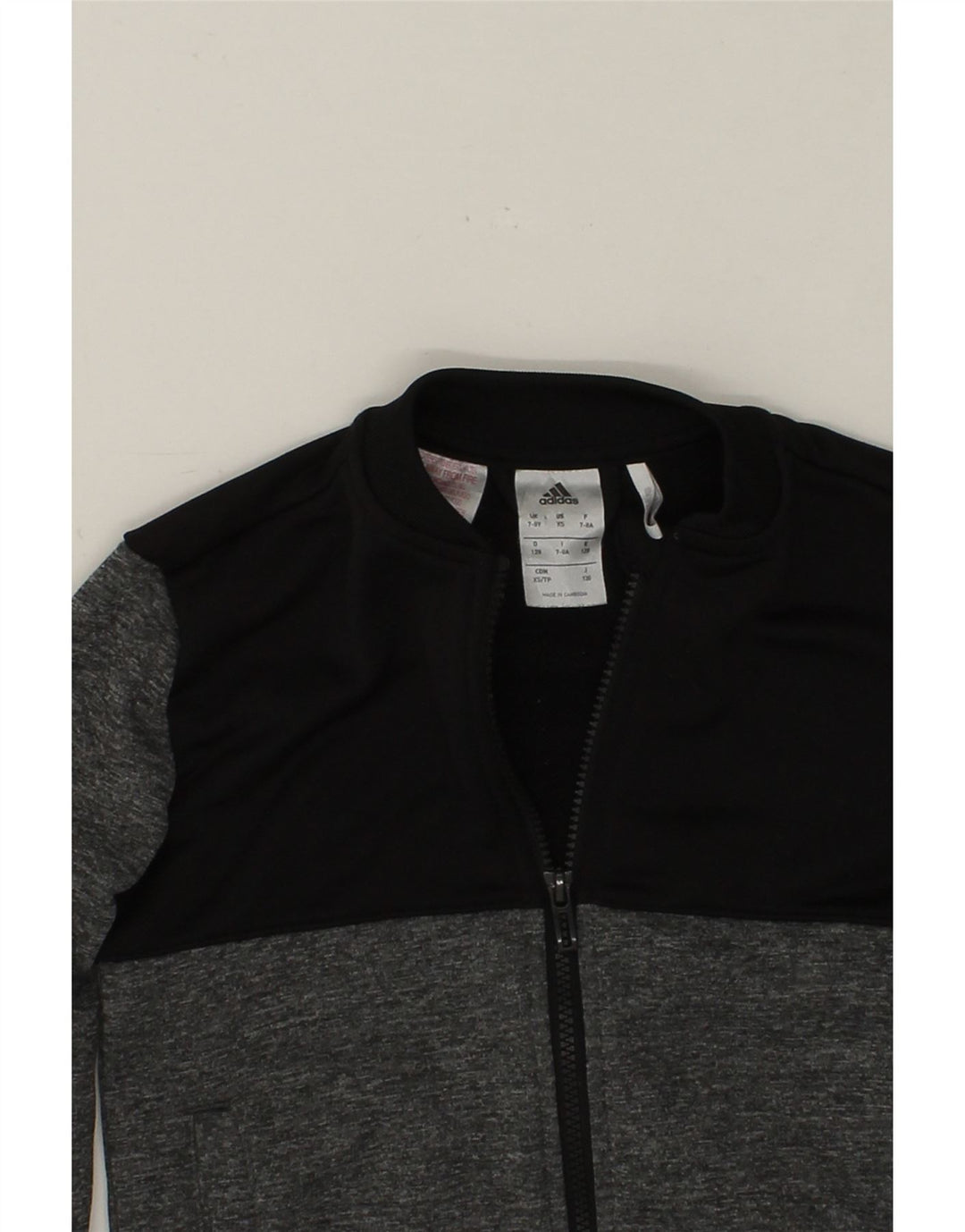 ADIDAS Boys Climalite Graphic Tracksuit Top Jacket 7-8 Years Grey Vintage Adidas and Second-Hand Adidas from Messina Hembry 