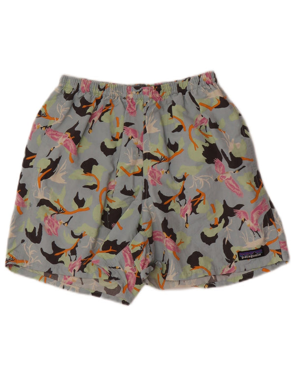 Pantaloni scurți de sport grafic Patagonia pentru femei UK 8 Small Blue Animal Print
