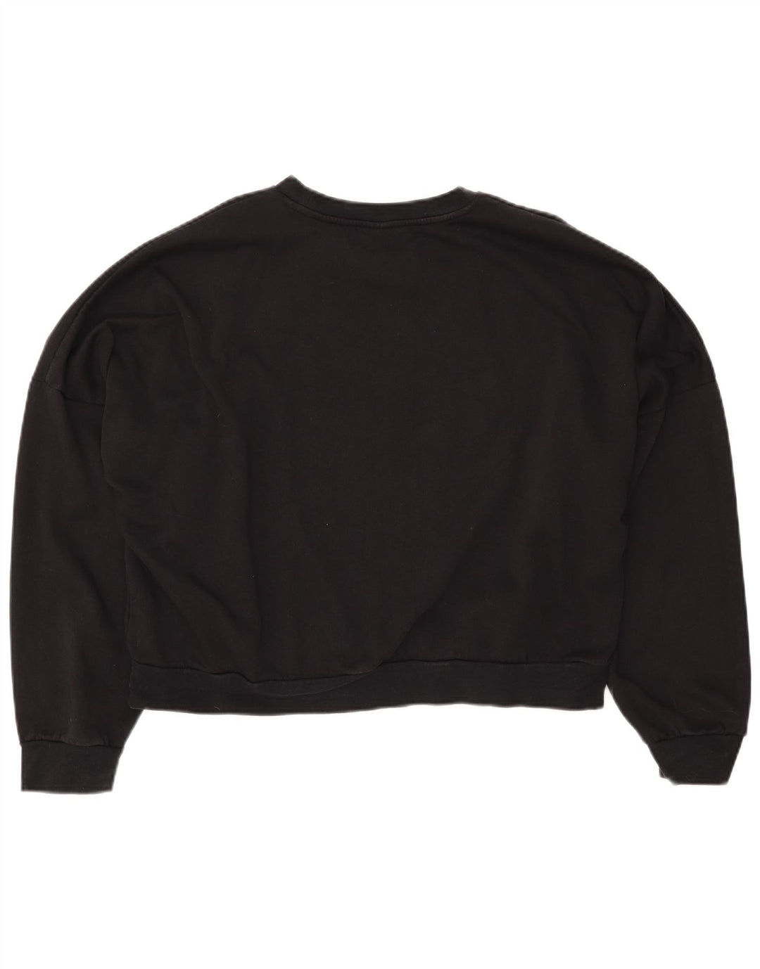 Pulover oversize ADIDAS Crop pentru femei, Marea Britanie 16/18, bumbac negru mare