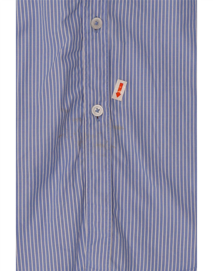 ZARA Mens Slim Fit Shirt Medium Blue Striped Vintage Zara and Second-Hand Zara from Messina Hembry 