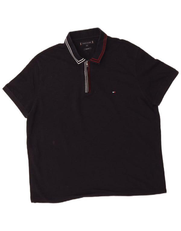 Cămașă polo Tommy Hilfiger pentru bărbați, cu formă regulată, 2XL, bumbac cu dungi bleumarin