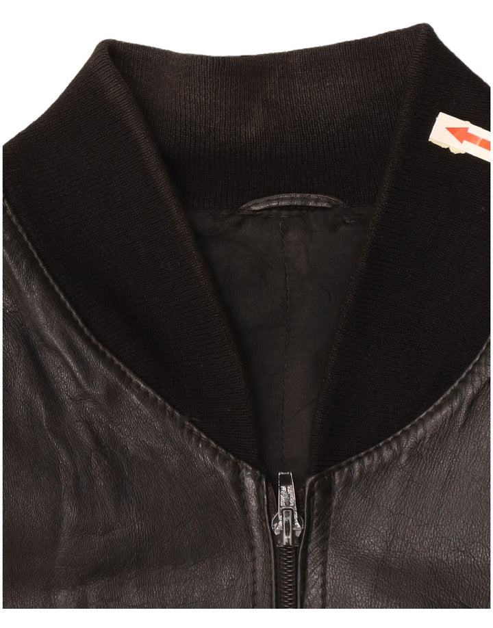 Jachetă de piele vintage pentru bărbați UK 40 Large Black