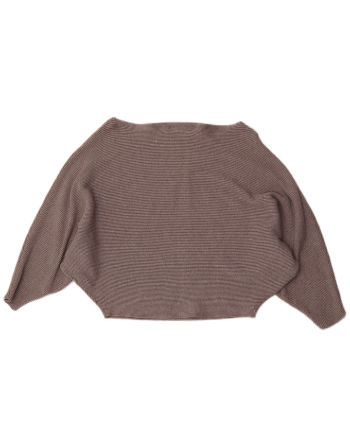Pulover pentru femeie Zara cu liliac cu gât barcă UK 12, viscoză, gri mediu