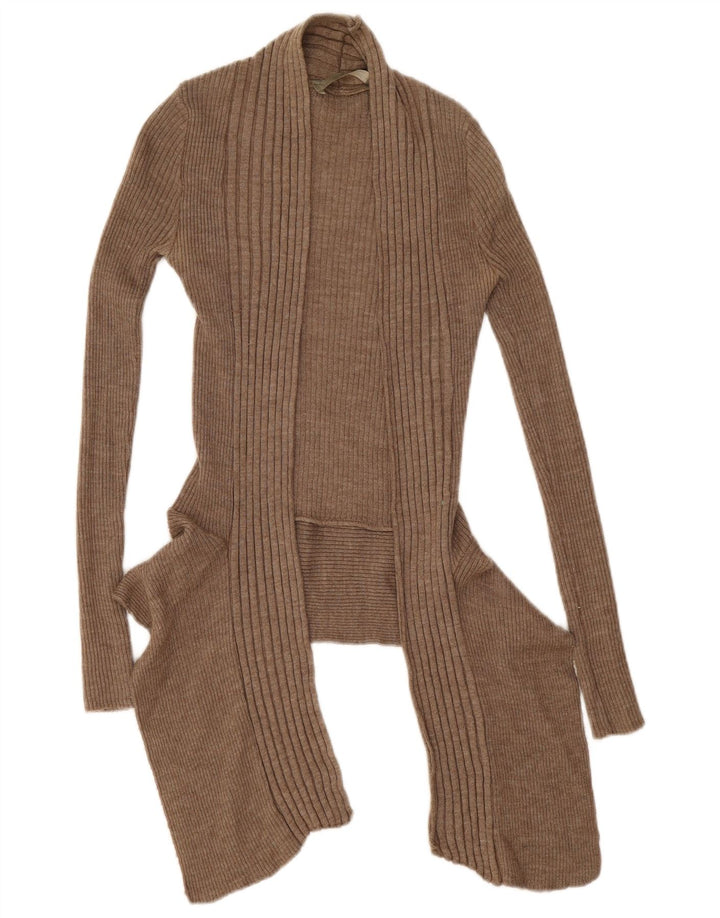 Pulover cardigan deschis asimetric pentru femei Zara UK 12 Bej mediu
