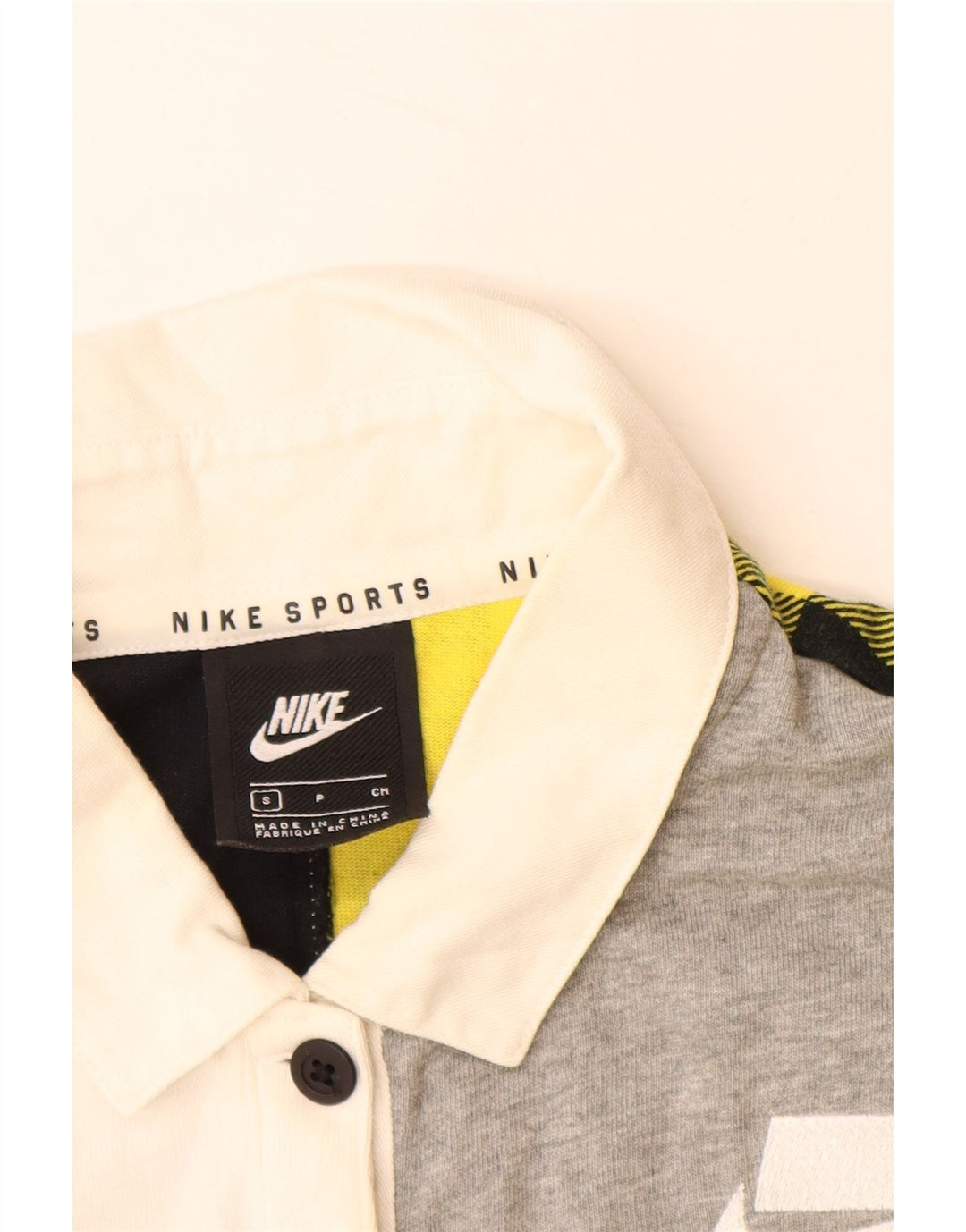 Tricou polo oversize crop rugby NIKE pentru femei UK 10 mic multicolor