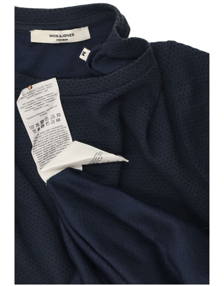 Tricou Jack & Jones pentru bărbați Top mediu din bumbac cu pete albastru bleumarin