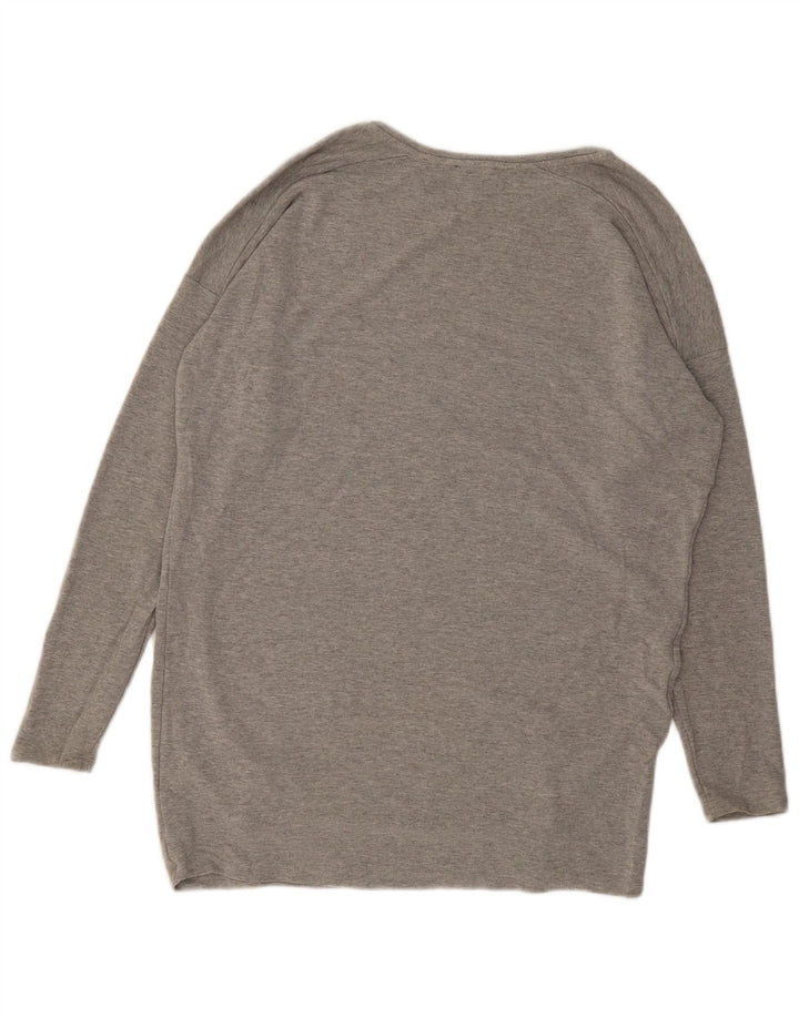 Topshop Top supradimensionat pentru femei cu mânecă lungă UK 12 Medium Gri Viscose