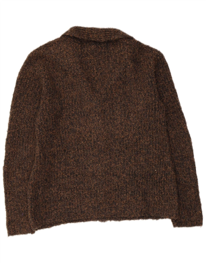 MARKS & SPENCER Pulover cardigan pentru femei UK 10 mic maro cu pete