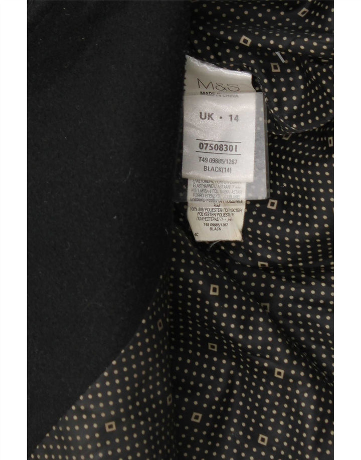 Palton dublu pentru femei Marks & Spencer UK 14 Poliester mediu negru
