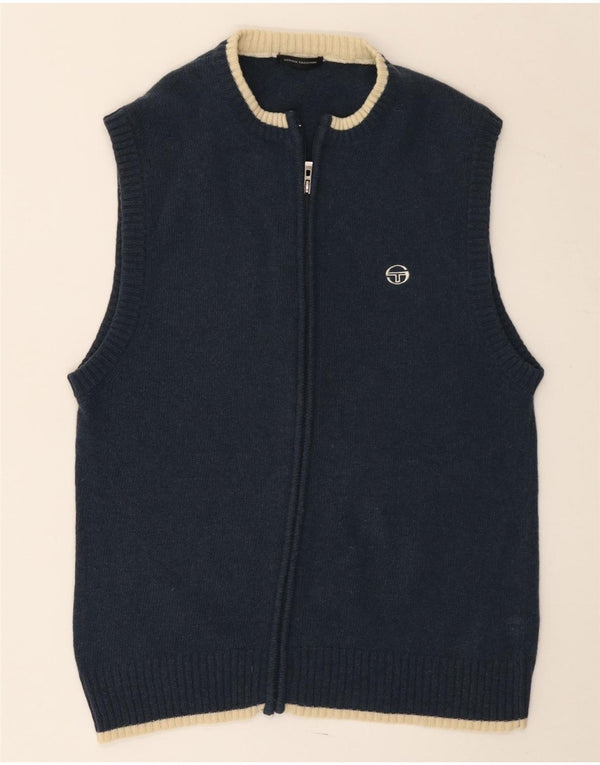 Pulover cardigan fără mâneci pentru femei Sergio Tacchini UK 12 Medium Bleumarin