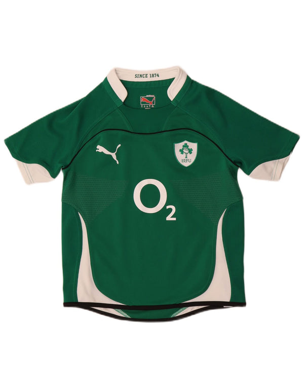 Tricou grafic Puma IRFU pentru băieți Top 11-12 ani, verde, color block