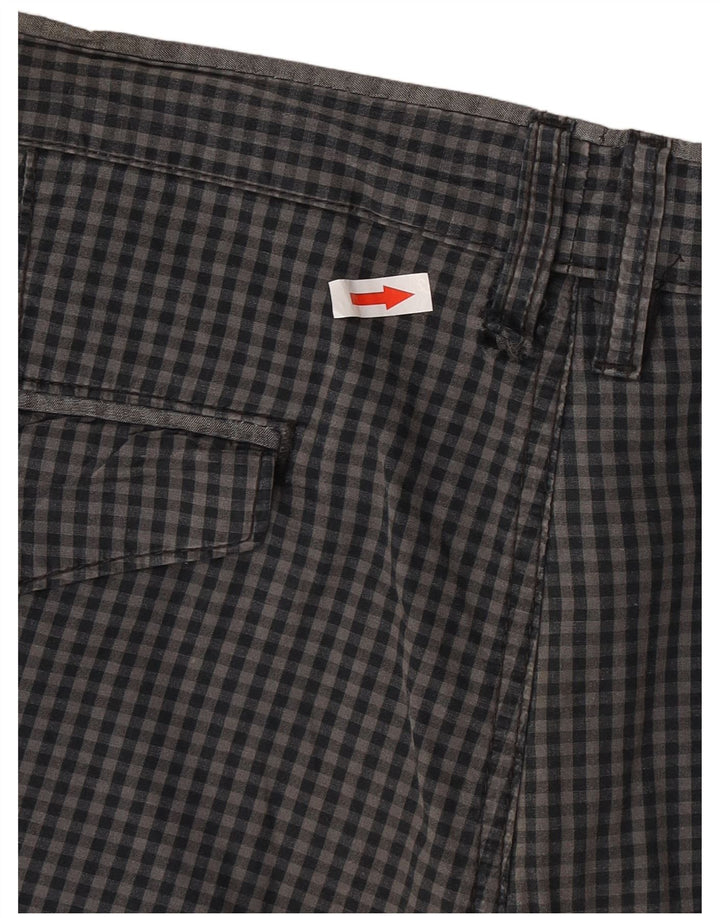Pantaloni scurți chino Vans pentru bărbați W36, mare, gri, bumbac vichy