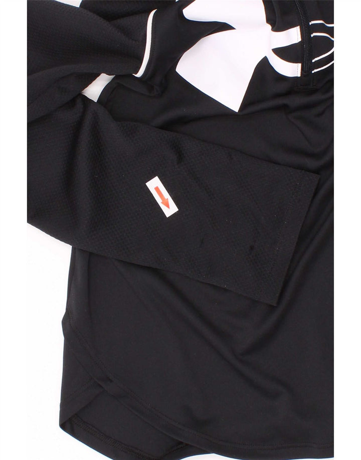 Under Armour Fete Fitted Graphic Top Maneca Lunga 9-10 Ani Mediu Negru