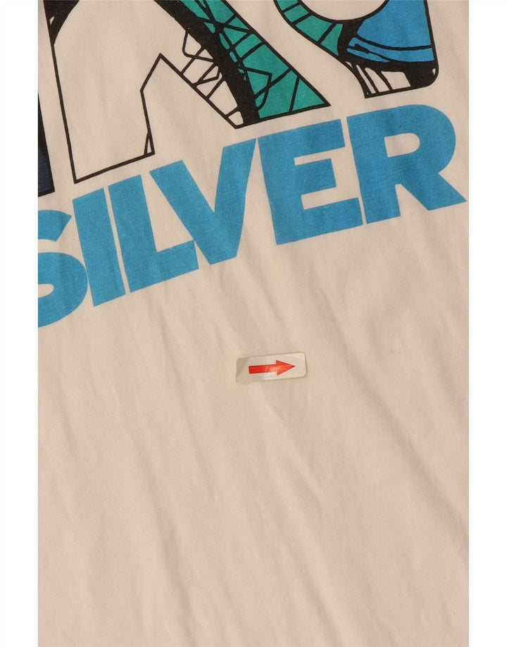 Tricou grafic Quiksilver pentru bărbați Top mediu din bumbac alb