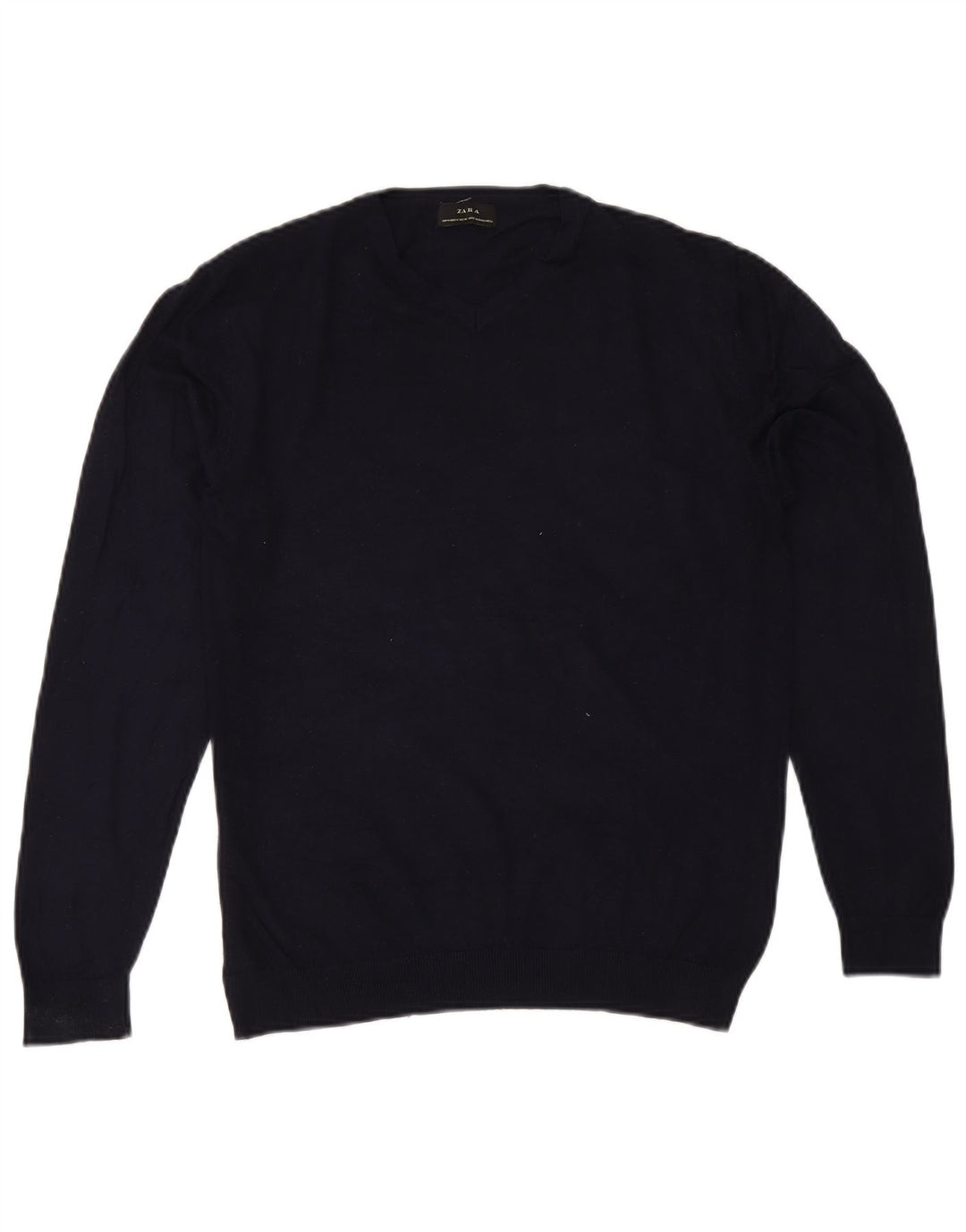 Pulover cu decolteu în V Zara pentru femei UK 14 Medium Bleumarin