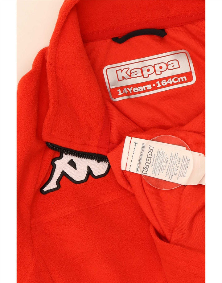 Pulover din fleece pentru băieți Kappa, cu fermoar, 13-14 ani, poliester roșu