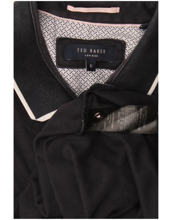Tricou polo pentru bărbați Ted Baker Mărimea 6 2XL Bumbac negru