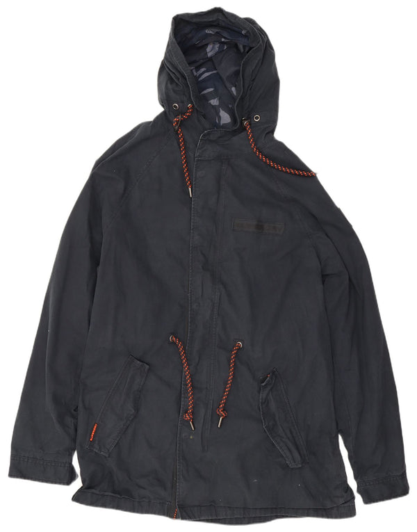Jachetă parka cu glugă Superdry pentru bărbați UK 46 3XL bumbac bleumarin