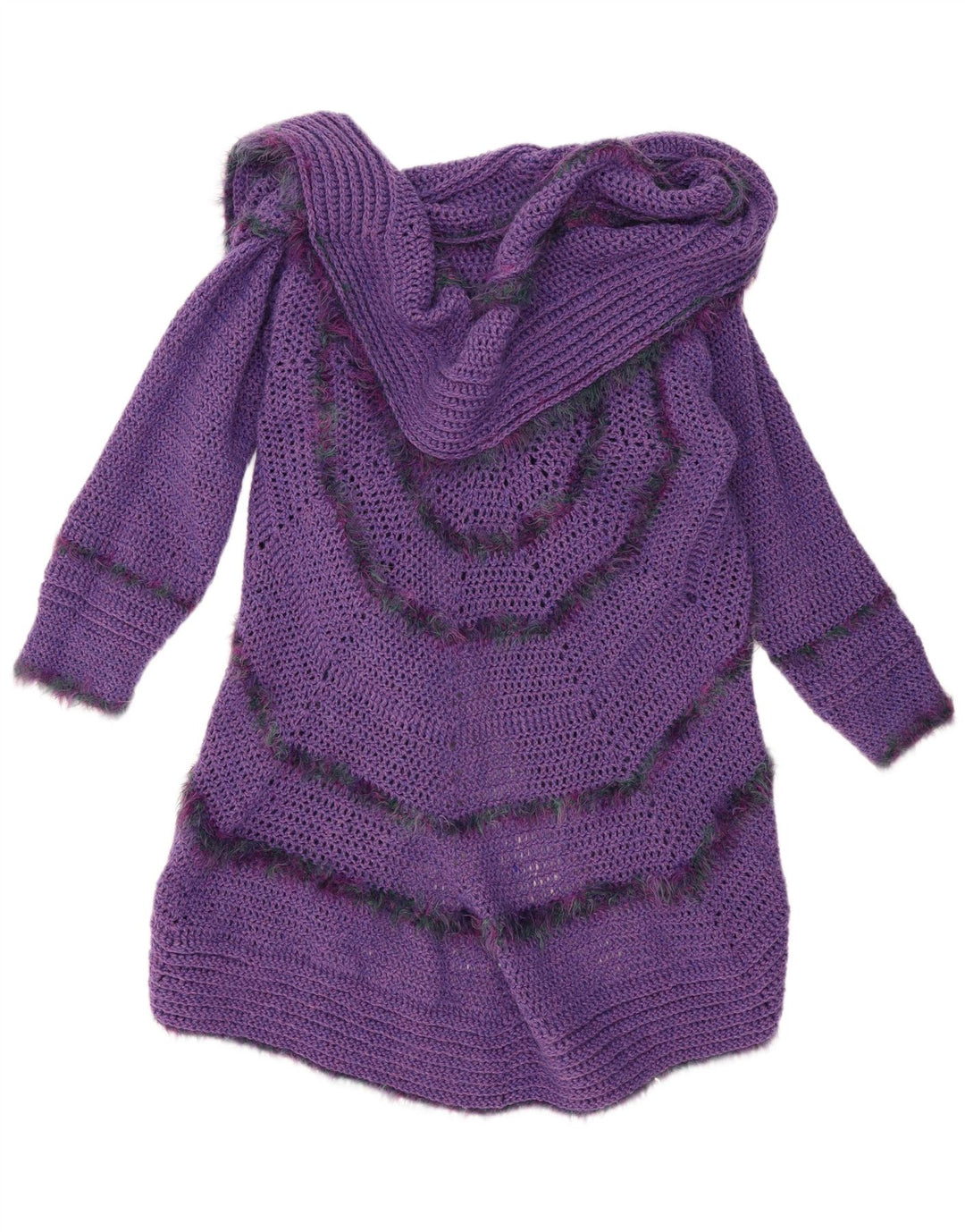 Pulover cardigan deschis cu paragate vintage pentru femei, mărime unică, violet