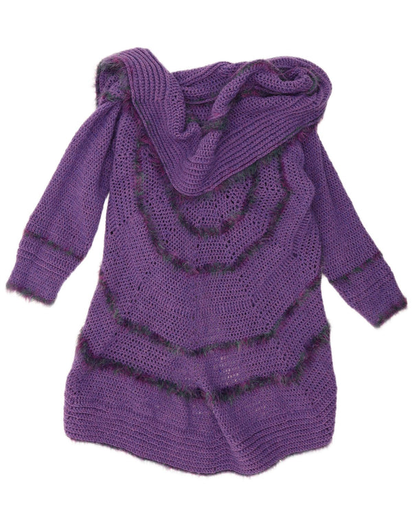 Pulover cardigan deschis cu paragate vintage pentru femei, mărime unică, violet
