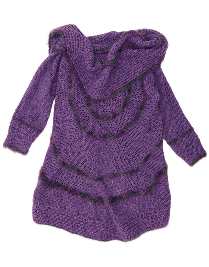 Pulover cardigan deschis cu paragate vintage pentru femei, mărime unică, violet