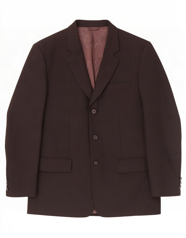 Blazer pentru bărbați Giorgio Armani, cu 3 nasturi, UK 38 Medium Black Pinstripe